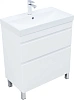 Тумба с раковиной Aquanet Слим 70 00348180 напольная белый сатин