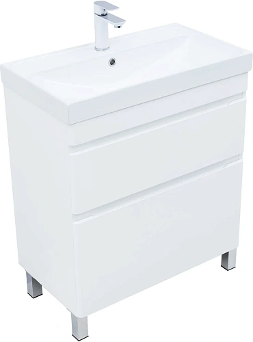 Тумба под раковину Aquanet Слим 70 00346043 напольная, белый сатин Тумба под раковину Aquanet Слим 70 00346043 напольная, белый сатин