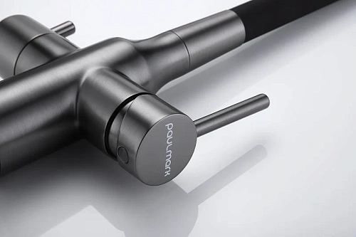 Смеситель для кухни Paulmark Salix вороненая сталь Sa213419-GM Смеситель для кухни Paulmark Salix вороненая сталь Sa213419-GM