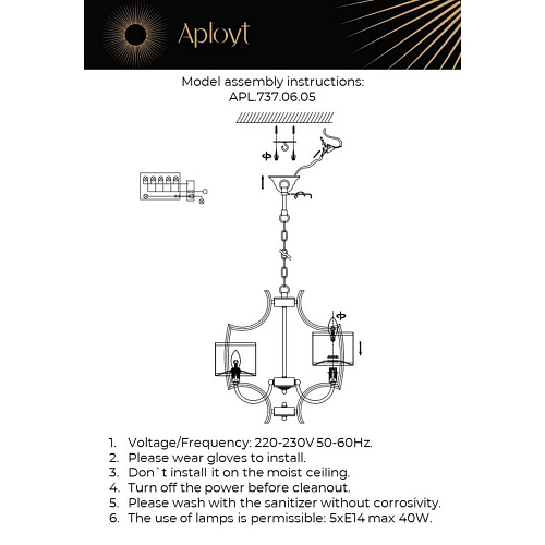 Люстра подвесная Aployt Zidoni APL.737.06.05 Люстра подвесная Aployt Zidoni APL.737.06.05