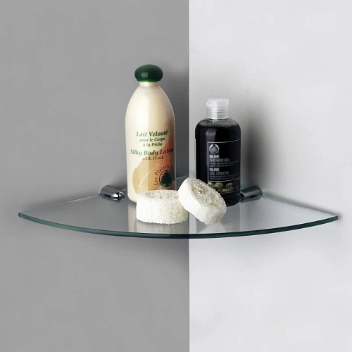 Полка WasserKRAFT K-533 стеклянная угловая хром Полка WasserKRAFT K-533 стеклянная угловая хром