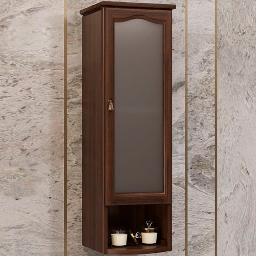 Шкаф Opadiris Риспекто подвесной, одностворчатый, орех антикварный, правый, с матовым стеклом 00-00006083 Шкаф Opadiris Риспекто подвесной, одностворчатый, орех антикварный, правый, с матовым стеклом 00-00006083