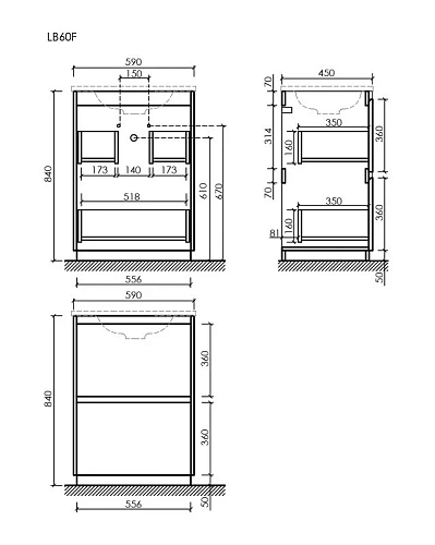 Тумба под раковину Sancos Libra Floor LB60FECH напольная, 590х450х840 дуб чарльстон Тумба под раковину Sancos Libra Floor LB60FECH напольная, 590х450х840 дуб чарльстон