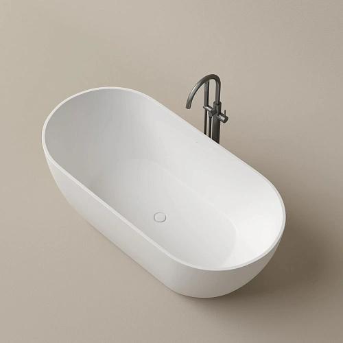 Акриловая ванна SANCOS Leaf FB20MW 1700x800x580, отдельностоящая, овальная, с каркасом, со сливом-переливом, донным клапаном"сlick-сlack", белый матовый Акриловая ванна SANCOS Leaf FB20MW 1700x800x580, отдельностоящая, овальная, с каркасом, со сливом-переливом, донным клапаном"сlick-сlack", белый матовый