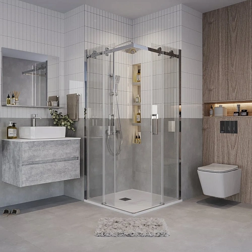 Душевой уголок GROSSMAN Classic 300.K33.04.8080.10.00 (80x80x195) квадрат,раздвижная,хром,стекло прозрачное Душевой уголок GROSSMAN Classic 300.K33.04.8080.10.00 (80x80x195) квадрат,раздвижная,хром,стекло прозрачное