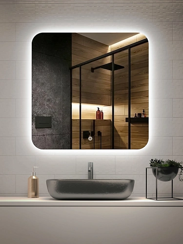 Зеркало Vincea LED VLM-3BE8008 800х800 c сенсорным выключателем и диммером Зеркало Vincea LED VLM-3BE8008 800х800 c сенсорным выключателем и диммером