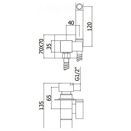 Гигиенический душ Paffoni Tweet Square ZDUP112CR (с внутренней частью) Гигиенический душ Paffoni Tweet Square ZDUP112CR (с внутренней частью)