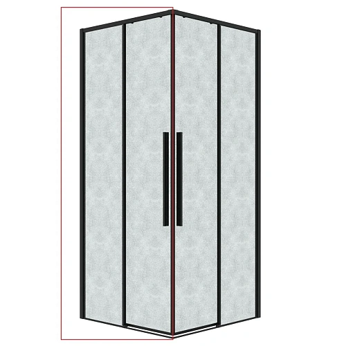 Душевая дверь GROSSMAN Galaxy 1/2.K33.01.12.21.02 (120x195) черный матовый, стекло шиншилла Душевая дверь GROSSMAN Galaxy 1/2.K33.01.12.21.02 (120x195) черный матовый, стекло шиншилла