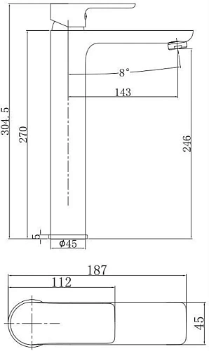 Смеситель для раковины Aquanet Arctic AF520-11СW Смеситель для раковины Aquanet Arctic AF520-11СW