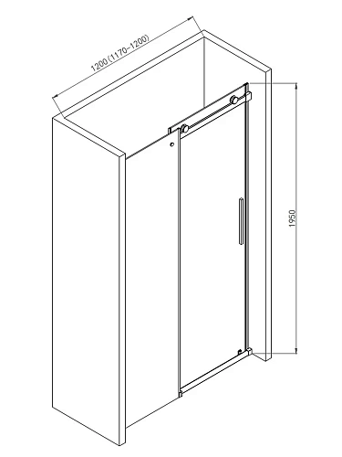 Душевая дверь AQUAme AQM4201F-12 1200x1950мм стекло 8мм, цвет профиля хром Душевая дверь AQUAme AQM4201F-12 1200x1950мм стекло 8мм, цвет профиля хром
