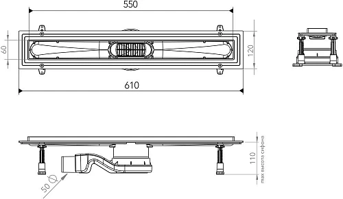 Душевой уголок DIWO Анапа 90х90, профиль хром глянец с линейным трапом CK DRAIN 1105-00155 55 см 594 594697 Душевой уголок DIWO Анапа 90х90, профиль хром глянец с линейным трапом CK DRAIN 1105-00155 55 см 594 594697