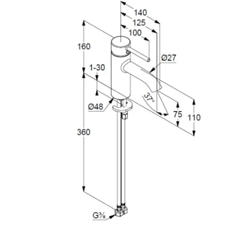 Смеситель для раковины Kludi BOZZ 38272N576 брашированный никель Смеситель для раковины Kludi BOZZ 38272N576 брашированный никель