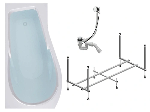 Акриловая ванна Timo VINO1590L 150x90x66 с каркасом и слив-переливом Акриловая ванна Timo VINO1590L 150x90x66 с каркасом и слив-переливом