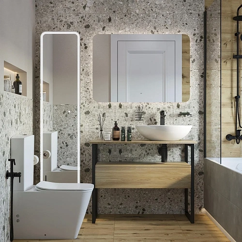 Комплект мебели DIWO Элиста 100 светлое дерево с раковиной Moduo 55 Leaf 568009 Комплект мебели DIWO Элиста 100 светлое дерево с раковиной Moduo 55 Leaf 568009