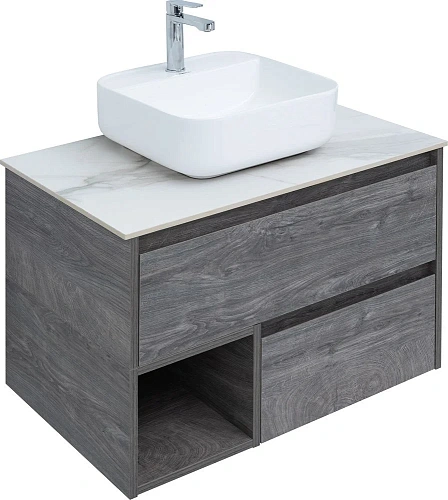 Комплект мебели STWORKI Карлстад 75 дуб рошелье, монте тиберио, в стиле лофт, под дерево, серая, под 425254 Комплект мебели STWORKI Карлстад 75 дуб рошелье, монте тиберио, в стиле лофт, под дерево, серая, под 425254