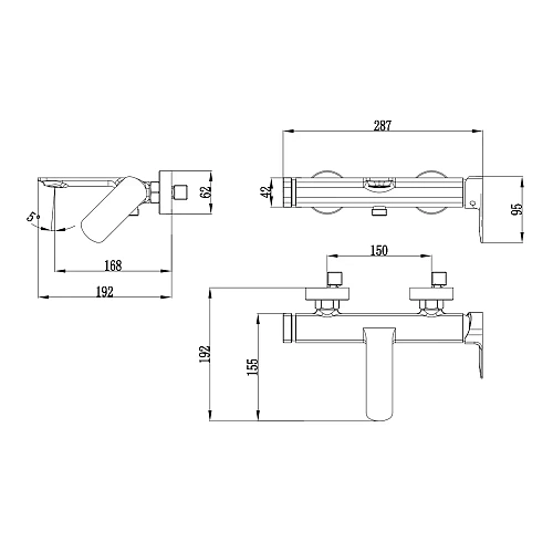 Смеситель для ванны AQUAme Monza AQM6312BG с душевым набором, 3 режима, Brushed gold Смеситель для ванны AQUAme Monza AQM6312BG с душевым набором, 3 режима, Brushed gold