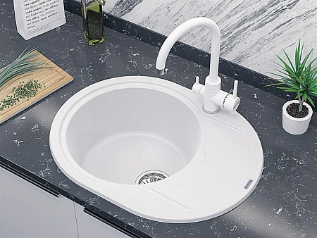 Смеситель для кухни Paulmark ESSEN Es213211-WH белый матовый Смеситель для кухни Paulmark ESSEN Es213211-WH белый матовый