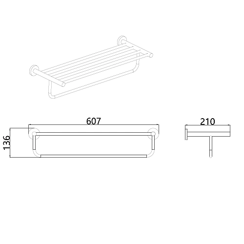 Полотенцедержатель AQUAme Trento AQM7206CR хром Полотенцедержатель AQUAme Trento AQM7206CR хром