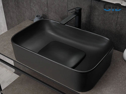 Раковина Gid Bm9598 53365 накладная черная матовая 61x38x15 Раковина Gid Bm9598 53365 накладная черная матовая 61x38x15