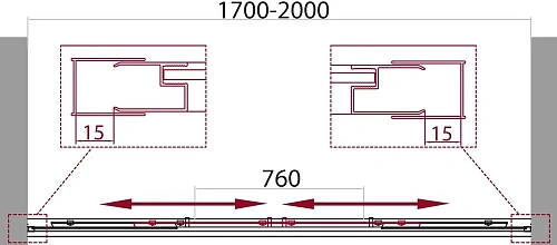 Душевая дверь BelBagno Unique BF2 UNIQUE-BF-2-170/200-M-Cr профиль хром/матовое стекло Душевая дверь BelBagno Unique BF2 UNIQUE-BF-2-170/200-M-Cr профиль хром/матовое стекло