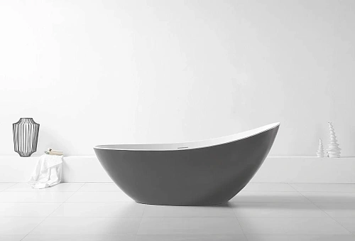 Ванна отдельностоящая ABBER AB9233G 184x79 универсальная, серый акриловая Ванна отдельностоящая ABBER AB9233G 184x79 универсальная, серый акриловая