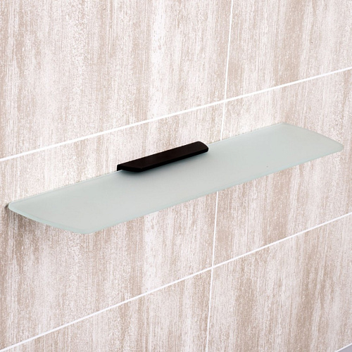 Полка WasserKRAFT Elbe K-7224 стеклянная черный Полка WasserKRAFT Elbe K-7224 стеклянная черный