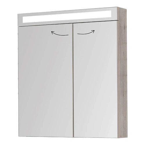 Зеркальный шкаф DREJA MAX, 70 см, 2 дверцы, 4 стеклянные полки, дуб кантри 77.9008D Зеркальный шкаф DREJA MAX, 70 см, 2 дверцы, 4 стеклянные полки, дуб кантри 77.9008D