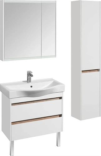 Зеркальный шкаф Aquaton Нортон 80 белый 1A249202NT010 Зеркальный шкаф Aquaton Нортон 80 белый 1A249202NT010