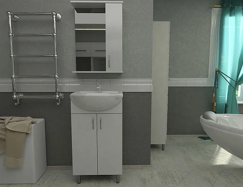 Зеркальный шкаф Orange Лайт LA-50ZSW универсальный, белый Зеркальный шкаф Orange Лайт LA-50ZSW универсальный, белый