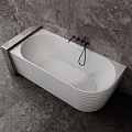 Ванна из искусственного камня ABBER AS9651 L 170x80 левосторонняя, белая матовая, искусственный камень Ванна из искусственного камня ABBER AS9651 L 170x80 левосторонняя, белая матовая, искусственный камень