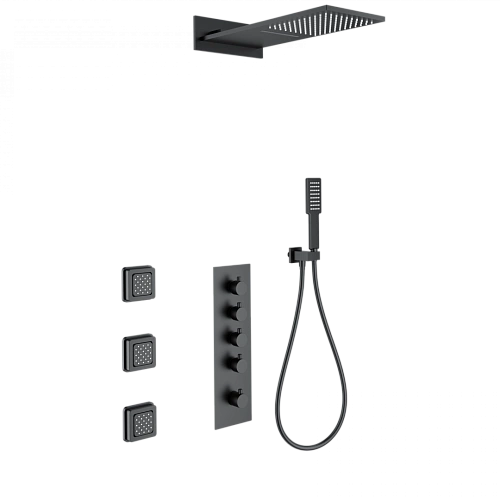Душевая система Wonzon & Woghand с термостатом, встраиваемая, черный матовый (WW-D4100-MB) Душевая система Wonzon & Woghand с термостатом, встраиваемая, черный матовый (WW-D4100-MB)