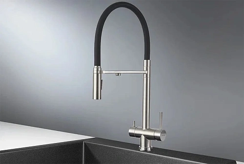 Смеситель для кухни Granula 1098, НЕРЖ Смеситель для кухни Granula 1098, НЕРЖ