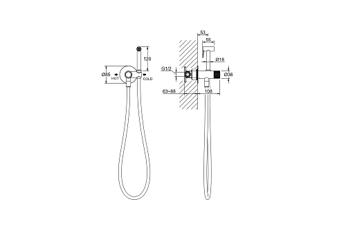 Гигиенический душ Aquatek БЕТТА AQ1023CR Хром, встраиваемый Гигиенический душ Aquatek БЕТТА AQ1023CR Хром, встраиваемый