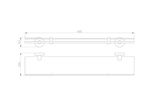 Полка Wonzon & Woghand стеклянная, хром (WW-8127) Полка Wonzon & Woghand стеклянная, хром (WW-8127)