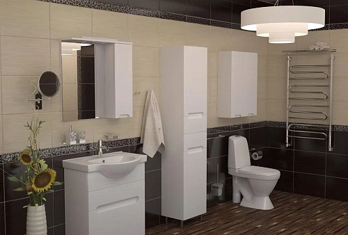 Шкаф-пенал Orange TOPLINE-Rio PR40-05KR напольный с корзиной, правый Шкаф-пенал Orange TOPLINE-Rio PR40-05KR напольный с корзиной, правый