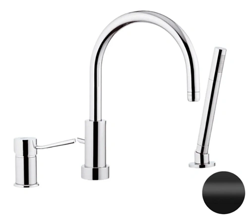 Смеситель на борт ванны Remer Minimal N072NO, черный матовый Смеситель на борт ванны Remer Minimal N072NO, черный матовый