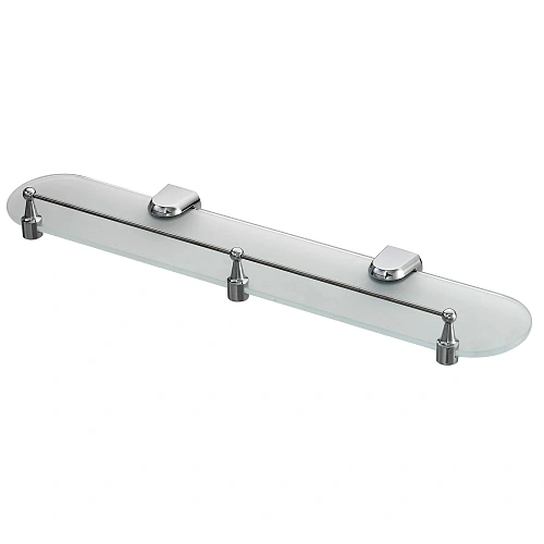 Полка WasserKRAFT Berkel K-6844 стеклянная с бортиком хром Полка WasserKRAFT Berkel K-6844 стеклянная с бортиком хром