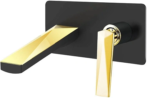 Смеситель для раковины Boheme VENTURO черный+золото 385-B встраиваемый Смеситель для раковины Boheme VENTURO черный+золото 385-B встраиваемый