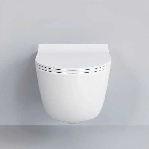 Унитаз подвесной Abner 103T20001R (545x360x330) белый безободковый с тонкой крышкой 103T20001R-102T20001S Унитаз подвесной Abner 103T20001R (545x360x330) белый безободковый с тонкой крышкой 103T20001R-102T20001S