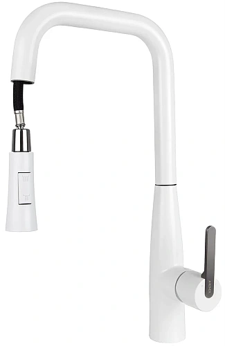 Смеситель для кухни Kaiser Claro 22144-24 Белый матовый/Вороненая сталь Смеситель для кухни Kaiser Claro 22144-24 Белый матовый/Вороненая сталь