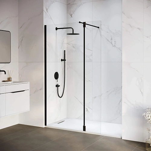 Душевая перегородка RGW Walk In WA-051B (WA-010B + Z-071B) 1400 мм 351005143-14 черный, Easy Clean Душевая перегородка RGW Walk In WA-051B (WA-010B + Z-071B) 1400 мм 351005143-14 черный, Easy Clean