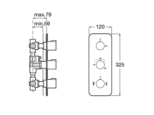 Смеситель для душа Roca Puzzle скрытого монтажа 5A2978C00 Смеситель для душа Roca Puzzle скрытого монтажа 5A2978C00