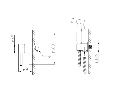Гигиенический душ BelBagno ETNA-SET-HGN-IN сатин Гигиенический душ BelBagno ETNA-SET-HGN-IN сатин