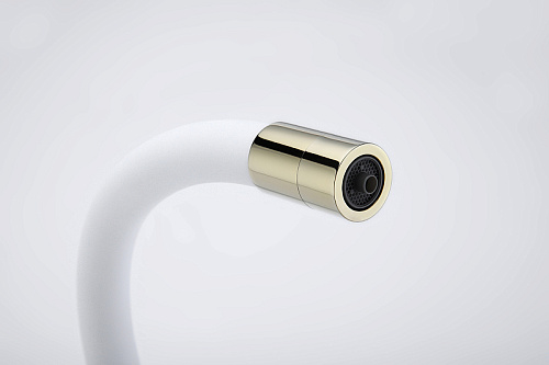 Смеситель для кухни Paulmark Salix золото белый шланг Sa213419-Gw Смеситель для кухни Paulmark Salix золото белый шланг Sa213419-Gw