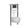 Картинка анонса товара «комплект унитаза ceramica nova play rimless cn3001_121001mb с инсталляцией balance и клавишей смыва circle, черный матовый»
