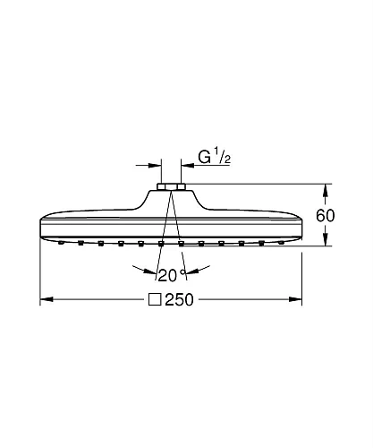 Верхний душ GROHE Tempesta 250 CUBE, квадратный (низ-хром, верх-белый), хром (26685000) Верхний душ GROHE Tempesta 250 CUBE, квадратный (низ-хром, верх-белый), хром (26685000)