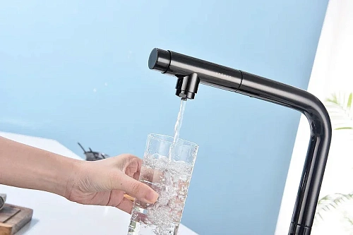 Смеситель для кухни Paulmark Viper глянцевый черный Vi213105-GB Смеситель для кухни Paulmark Viper глянцевый черный Vi213105-GB