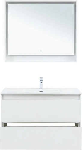 Тумба под раковину Aquanet Милан 100 белый глянец 00336370 подвесная Тумба под раковину Aquanet Милан 100 белый глянец 00336370 подвесная