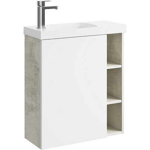 Корпус тумбы под раковину Aqwella Alba 60 L ALB0106LLS подвесной камень натуральный 600х700х250 мм Корпус тумбы под раковину Aqwella Alba 60 L ALB0106LLS подвесной камень натуральный 600х700х250 мм