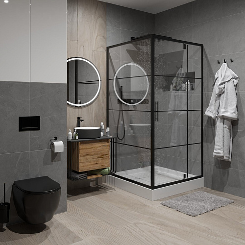 Душевой уголок Niagara Nova NG-0290-08 BLACK (900х900х1950) квадратная, дверь распашная _02900831BLACK Душевой уголок Niagara Nova NG-0290-08 BLACK (900х900х1950) квадратная, дверь распашная _02900831BLACK